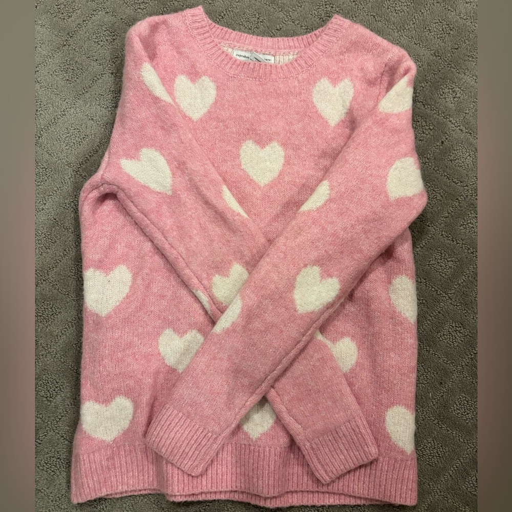 Cupcakes and cashmere heart knitted sweater